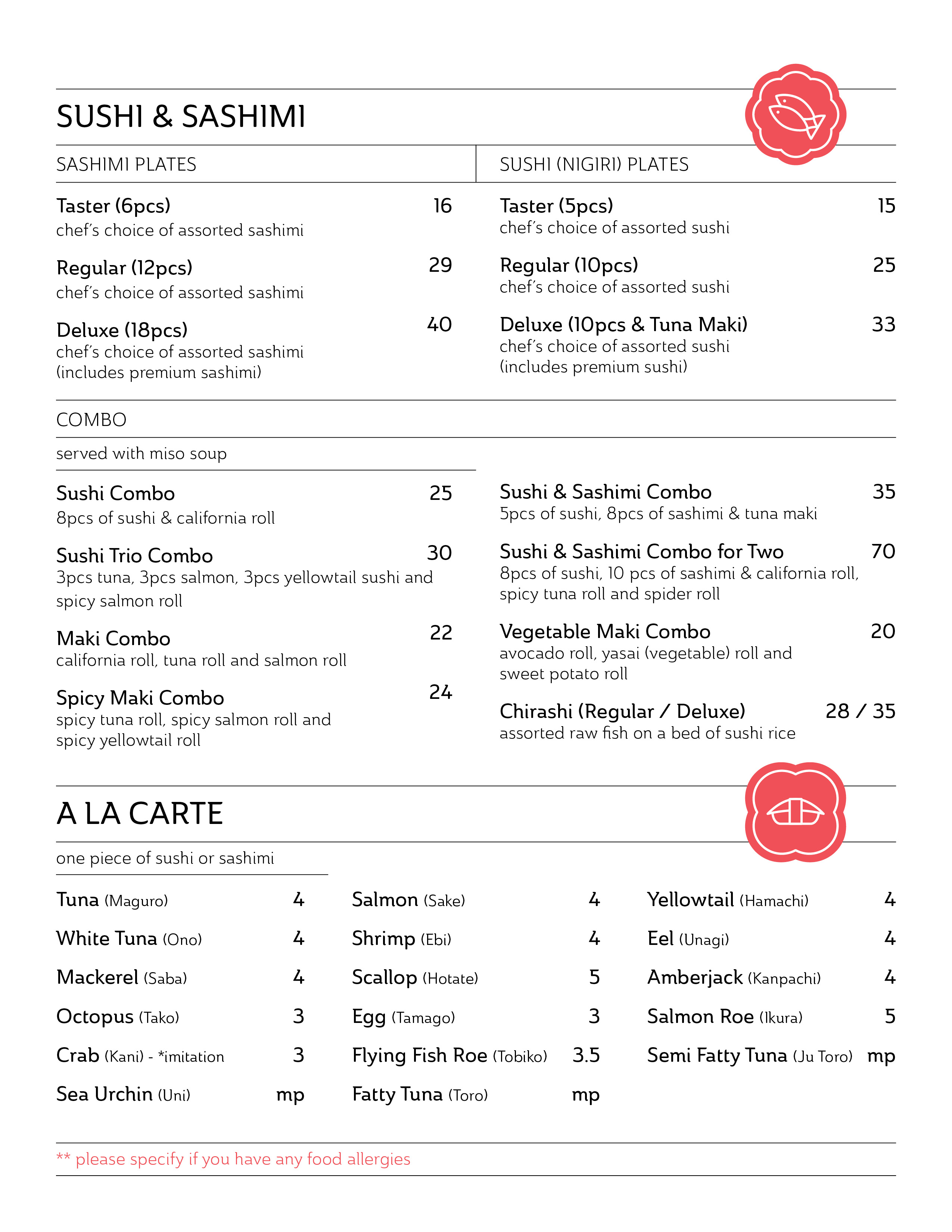 Soup & Salads, Special Plates, Bowls